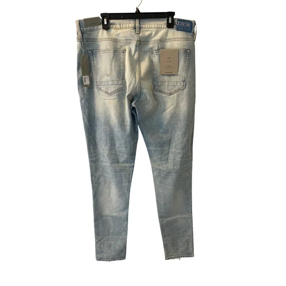 Hudson Zack Skinny Distressed Jeans in Rocker Blue 38 x 34 NWT